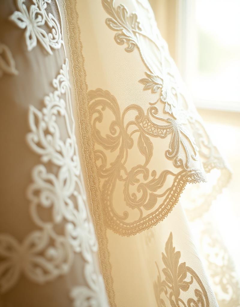 Detail krajky svatebních šatů